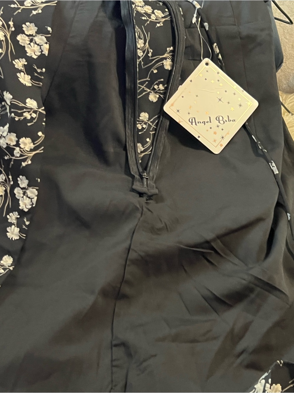 Black Floral Tie-Front Mini Dress - Picture 13 of 16